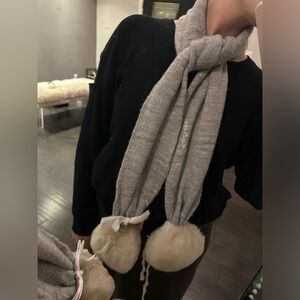 Juicy Couture BRAND NEW grey scarf with pompom on bottom 😍